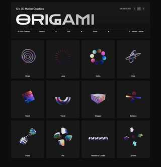 Origami: 12 Free Animated 3D Objects