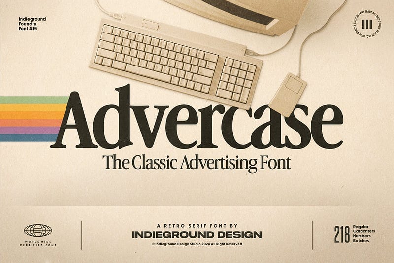 Advercase Font is a retro serif typeface