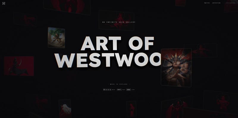 Art of Westwood, A 3D WebGL/Three.js Gallery