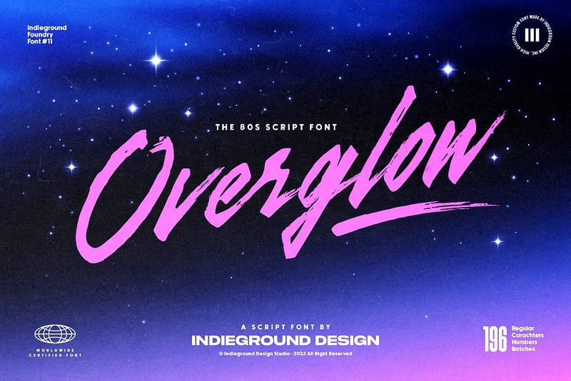Overglow font