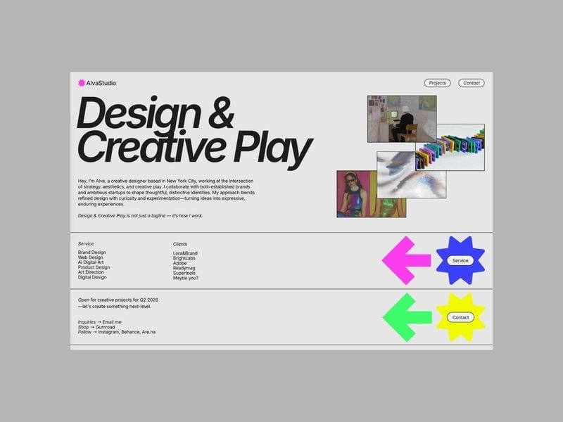 Alva — Modern Animated Readymag Portfolio Template