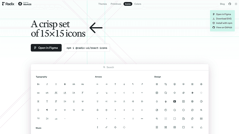 318 icons from the Radix UI team. Best for minimalist, system-level UI.