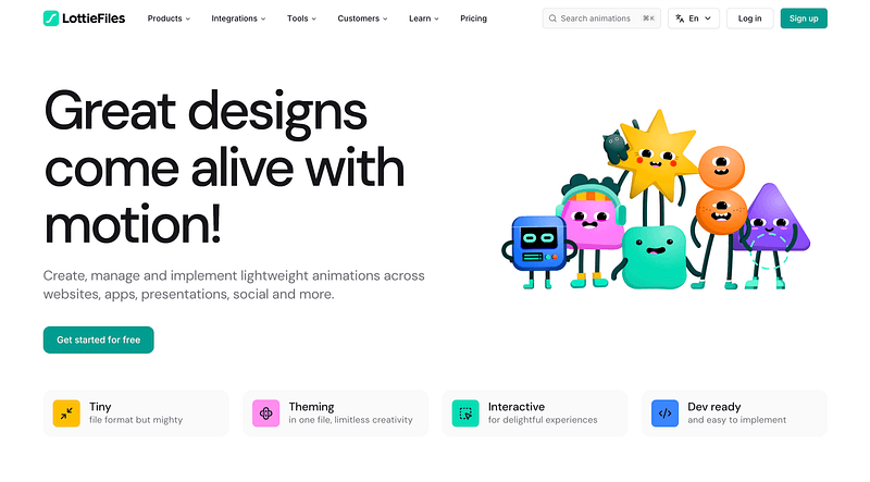The largest collection of Lottie animations, including illustrated scenes. Best for micro-interactions, loading states, and any context where static illustrations feel flat.