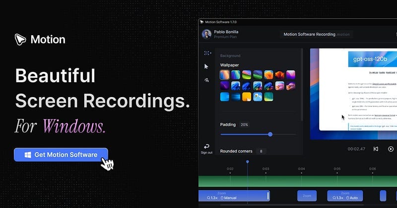 Motion — The modern screen recorder for Windows