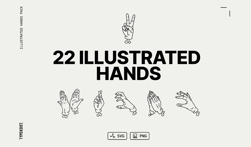 Illustrated Line Hands Pack
