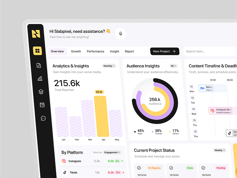 Nebula — Social Media Management Dashboard by SlabPixel Designer for SlabPixel