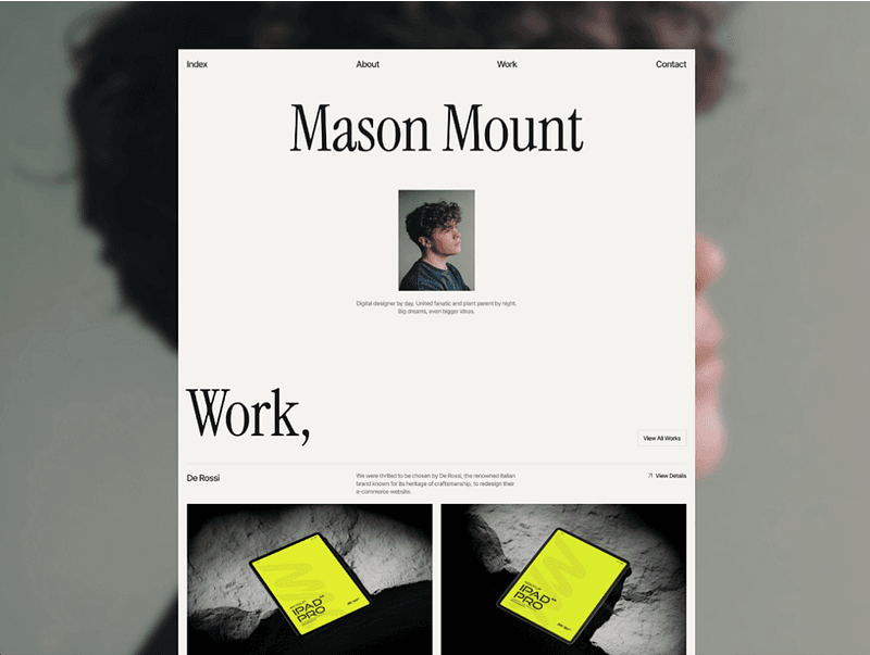 MasonMount — Minimal Portfolio Template