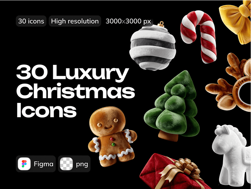 Christmas 3d Fur Icons