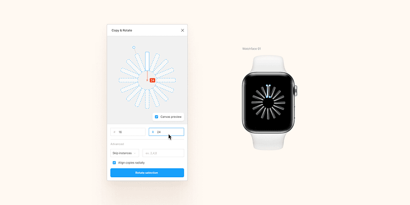 Copy & Rotate Figma plugin