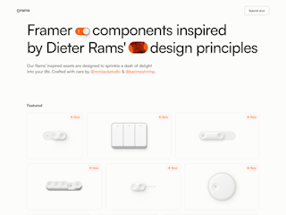 Drams - Framer components inspired by Dieter Rams' principles