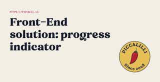 Front-End solution: progress indicator
